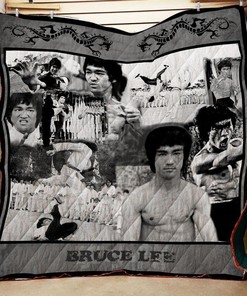 Bruce Lee Black and White Quilt Bedding Set for Martial Arts Fans