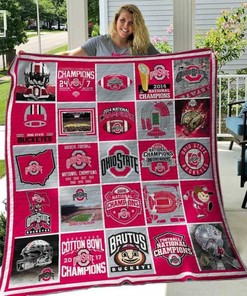 Brutus Buckeyes NCAA Ohio State Buckeyes Combined Quilt Bedding Set