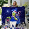 Buffalo Bills Grinch Santa Quilt Blanket - Perfect for the Holiday Season