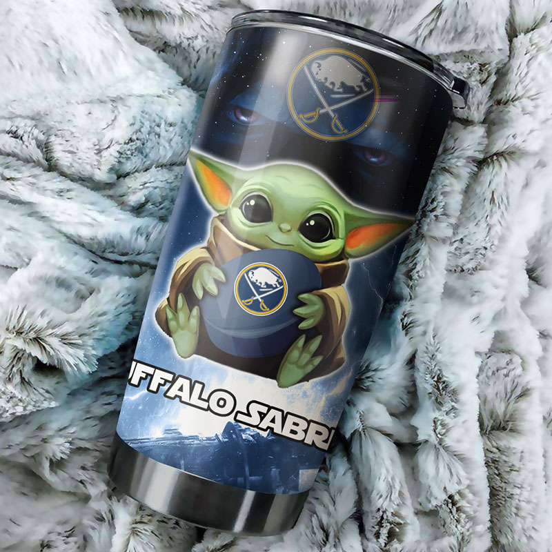Buffalo Sabres NHL Tumbler: Baby Yoda Design Tumbler for NHL Fans, Perfect for Gifting
