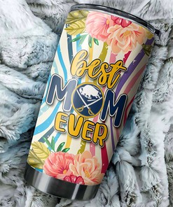 Buffalo Sabres NHL Tumbler: Best Mom Ever with Floral Design, Perfect for NHL Tumbler Collectors