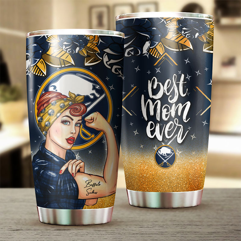 Buffalo Sabres NHL Tumbler: Strong Best Mom Ever Tumbler with NHL Logo, Perfect for Dedicated Fans