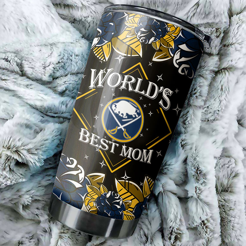 Buffalo Sabres NHL Tumbler - World's Best Mom Tumbler with Lovely Flower Design - G Fanatics