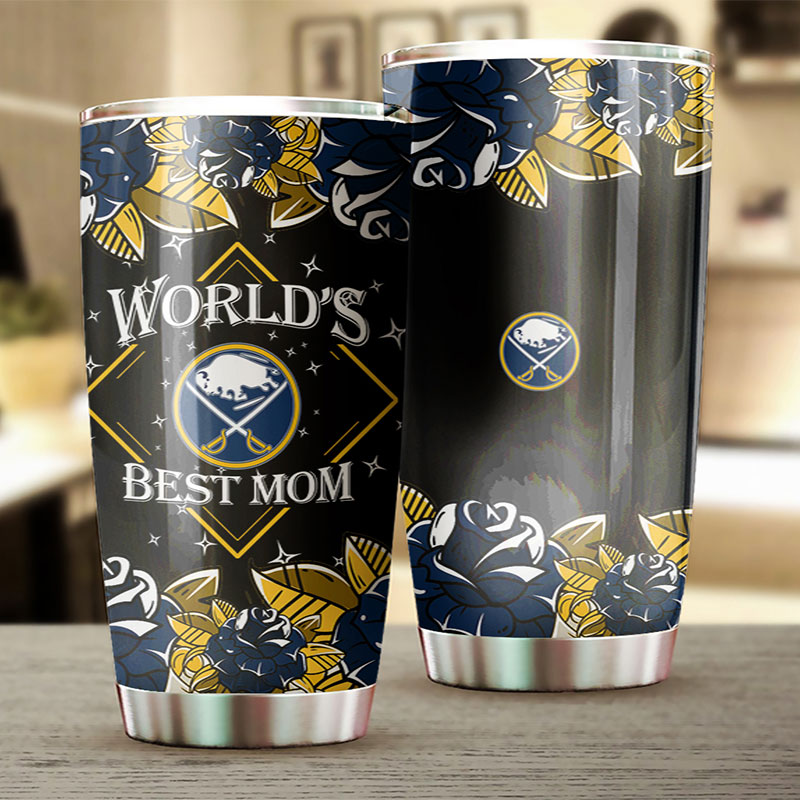 Buffalo Sabres NHL Tumbler - World's Best Mom Tumbler with Lovely Flower Design - G Fanatics - Image 2