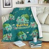 Bulbasaur Pokemon Fleece Blanket Gift for Fans, Premium Comfy Sofa Throw Blanket