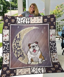 Bulldog I Love You Quilt Blanket - Perfect for Lovers of the Adorable Canine Breed