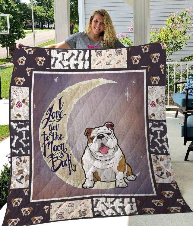 Bulldog I Love You Quilt Blanket - Perfect for Lovers of the Adorable Canine Breed