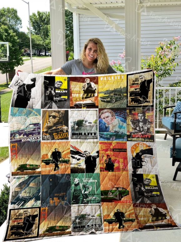 Bullitt Collection: Quilt Bedding Set with Fleece Blanket for Movie Lovers