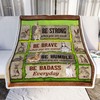 Bunny Rabbit Be Strong Be Brave Be Humble Be Badass Everyday Premium Comfy Sofa Throw Blanket with Cute Animal Motto