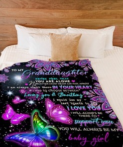 Butterfly Fleece Blanket Quilt Blanket Never Alone From Grandma To Granddaughter