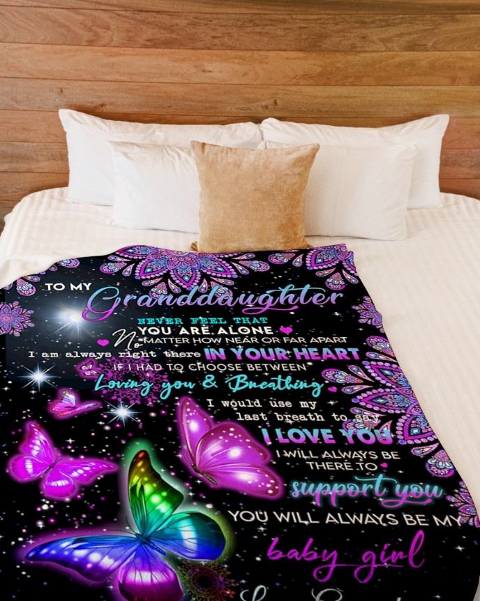 Butterfly Fleece Blanket Quilt Blanket Never Alone From Grandma To Granddaughter