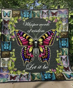 Butterfly Lo Quilt Blanket Baby or Kids Bed Set with Inspirational Quotes