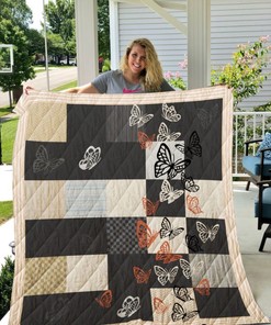 Butterfly Pattern Quilt Blanket Baby or Kids Bed Set with Classic Design