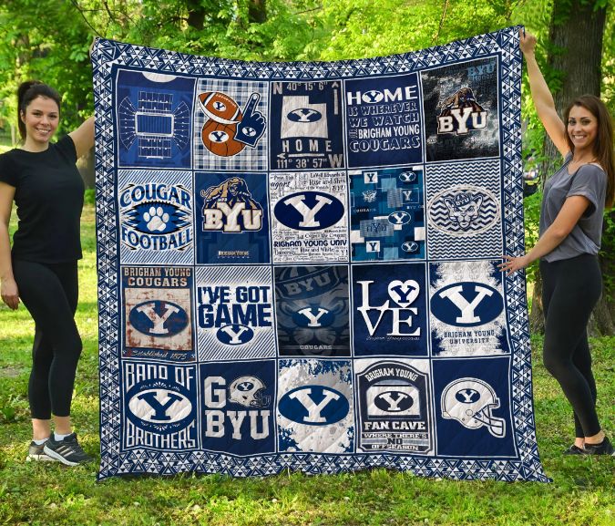 Byu Cougars: Quilt Bedding Set with Fleece Blanket for BYU fans