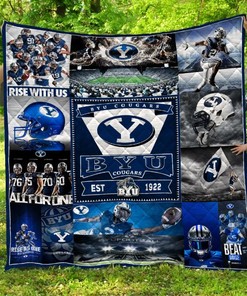 Byu Cougars Quilt Blanket for Football Fans