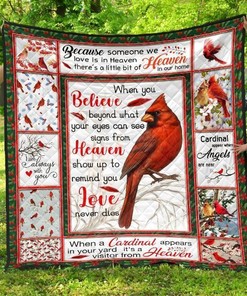 CARDINALS APPEAR Quilt Bedding Set Showcasing Beautiful Nature Imagery