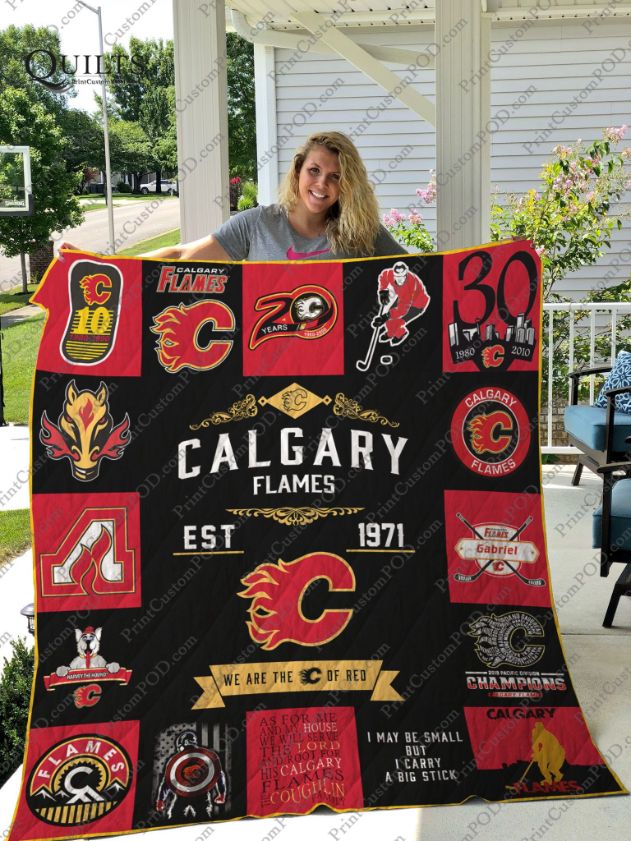 Calgary Flames Collected Quilt Blanket - For Fans of the NHL Team