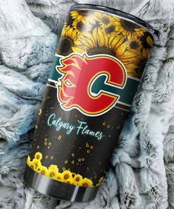 Calgary Flames NHL Tumbler - Beautiful Sunflower Design That Will Make Your Day