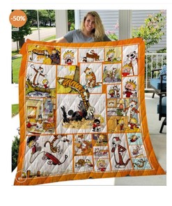 Calvin and Hobbes Inspired Quilt Blanket for Bedding Set