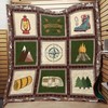 Camping Adventure with Quotes Quilt Bedding Set for Nature Lovers