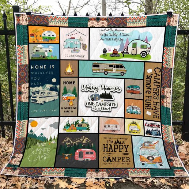 Camping Memories Quilt Blanket for Nature Lovers