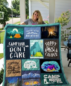 Camping Take Me to the Mountains Quilt Blanket - Ideal for Adventure Lovers