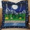 Camping-Inspired Art Quilt Bedding Set for Nature Lovers.