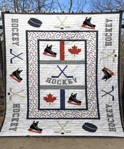 Canada Hockey Quilt Bedding Set Vq06 - Show Off Your Love for Hockey with this Quilt Set