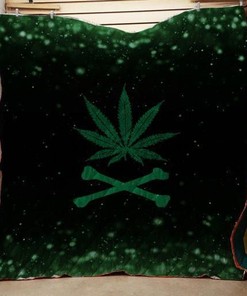 Cannabis Crossbones Quilt Bedding Set - Ideal for Weed Enthusiasts