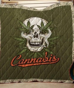 Cannabis Skull Quilt Blanket for Cozy Nights