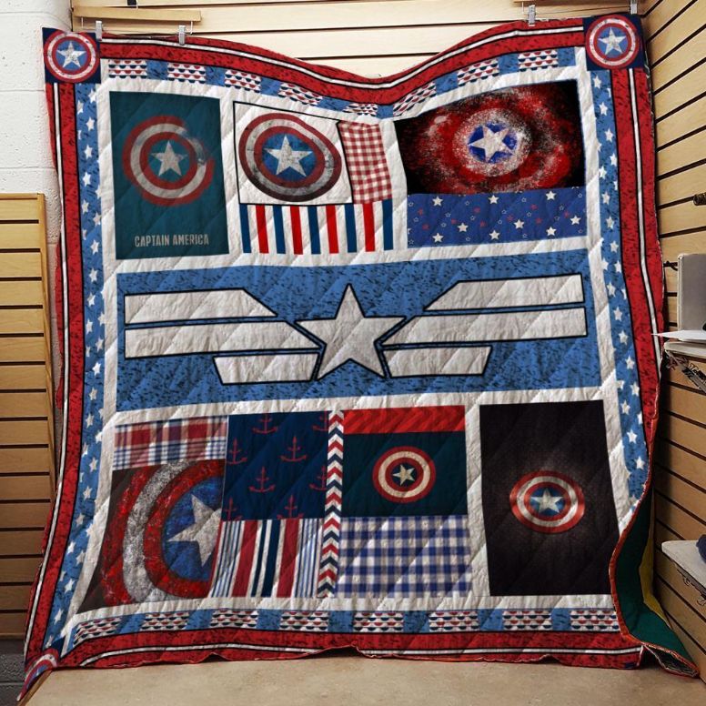 Captain America 3D Printed Quilt Blanket with Keywords