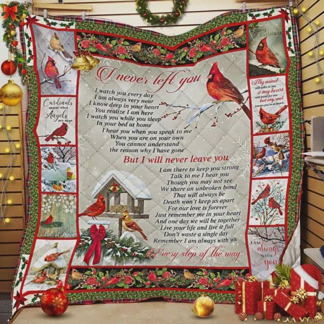 Cardinal Bird Christmas Blanket: Always With You and Always Remembered