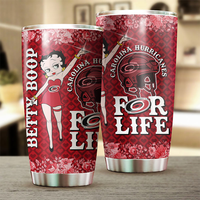 Carolina Hurricanes NHL Tumbler - Betty Boop Design for the Ultimate Hockey Fan Got Your Drink Ready - Image 2