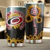 Carolina Hurricanes NHL Tumbler: Sunflower Design Tumbler for NHL Fans, Ideal for Any Occasion