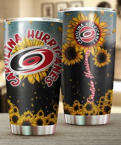 Carolina Hurricanes NHL Tumbler: Sunflower Design Tumbler for NHL Fans, Ideal for Any Occasion