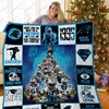 Carolina Panthers Christmas Tree Quilt Bedding Set - Add some festive cheer to your room quilt bedding set