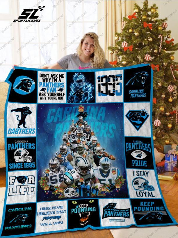 Carolina Panthers Christmas Tree Quilt Bedding Set - Add some festive cheer to your room quilt bedding set