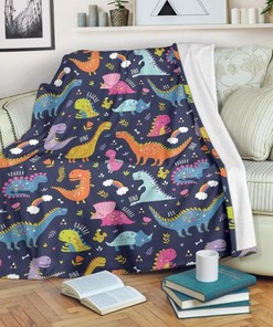 Cartoon Dino Dinosaur Fleece Blanket: Soft and Warm for the Dinosaur Fan In Your Life