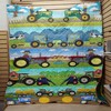 Cartoon Tractor On The Farm Quilt Blanket: A Perfect Addition To Any Rural Themed Room