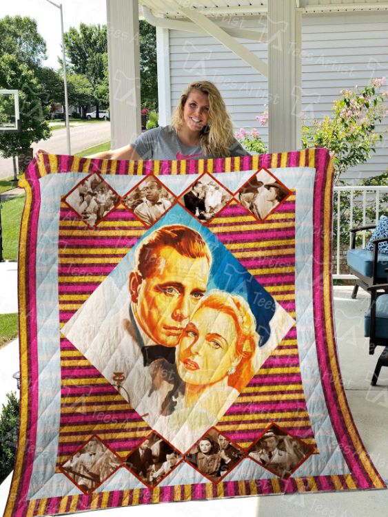 Casablanca Portraits Quilt Blanket with Classic Movie Theme