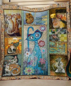 Cat Abstract Paiting Cat Lo Quilt Bedding Set for Kids