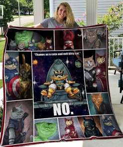 Cat Avengers Thanos As A Cute And Evil Kitty Cat Cat Lo Quilt Bedding Set for Teens