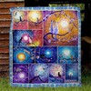 Cat Couple And Cherry Blossom Quilt Blanket - A Romantic Quilt Bedding Set for Cat Lovers