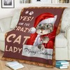 Cat Santa Clause Yes Am The Crazy Cat Lady Merry Christmas Premium Comfy Sofa Throw Bed Set for Girls
