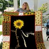 Cat and Sunflower Collection Quilt Blanket - Cute and Playful Blanket for Cat and Sunflower Lovers