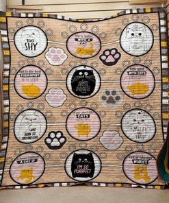 Cats Are The Best Therapist In The World - Cat Lo Quilt Blanket with Inspirational Quotes