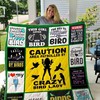Caution Area Patrolled By Crazy Bird Lady Quilt Blanket with Bed Set Cute