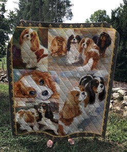 Cavalier King Charles Spaniel Dog Quilt Bedding Set for Dog Lovers