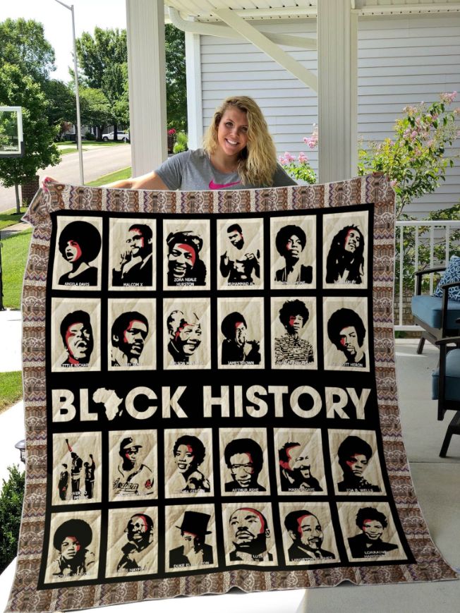 Celebrate Black History with this beautiful portrait quilt blanket