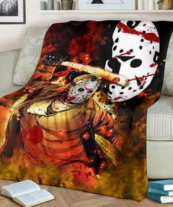 Celebrate Jason Voorhees with Best Seller Fleece Blanket Gift For Fan, Premium Comfy Sofa Throw Blanket Gift